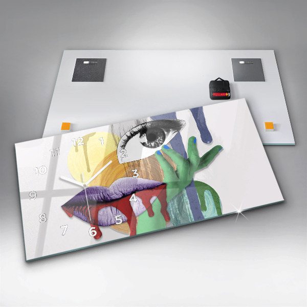 Vízszintes üvegóra Szürrealista kollázs