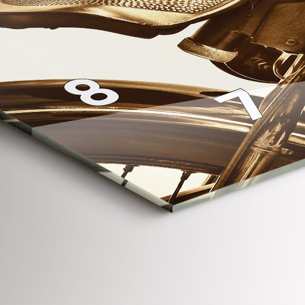 Vízszintes üvegóra Vintage motorkerékpár szépia