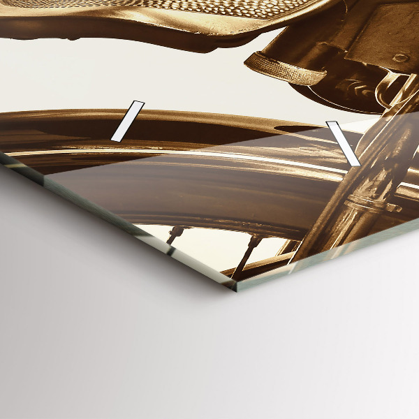 Vízszintes üvegóra Vintage motorkerékpár szépia