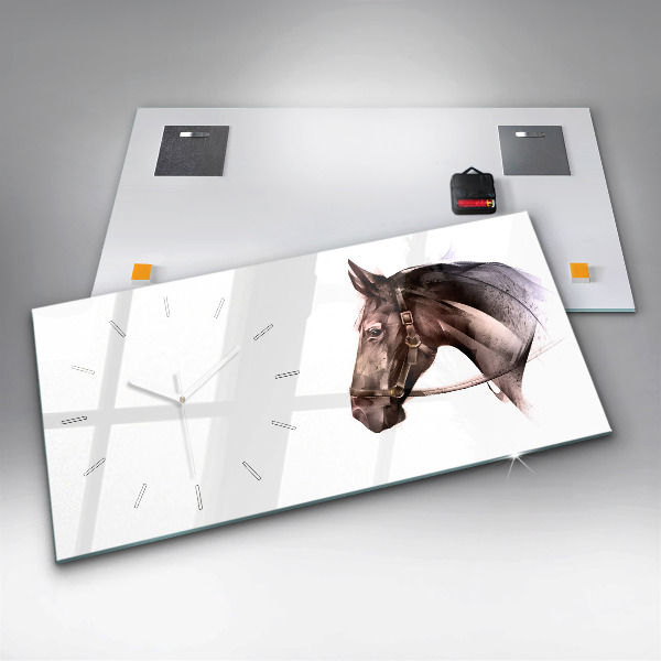 Vízszintes üvegóra Festett lóprofil