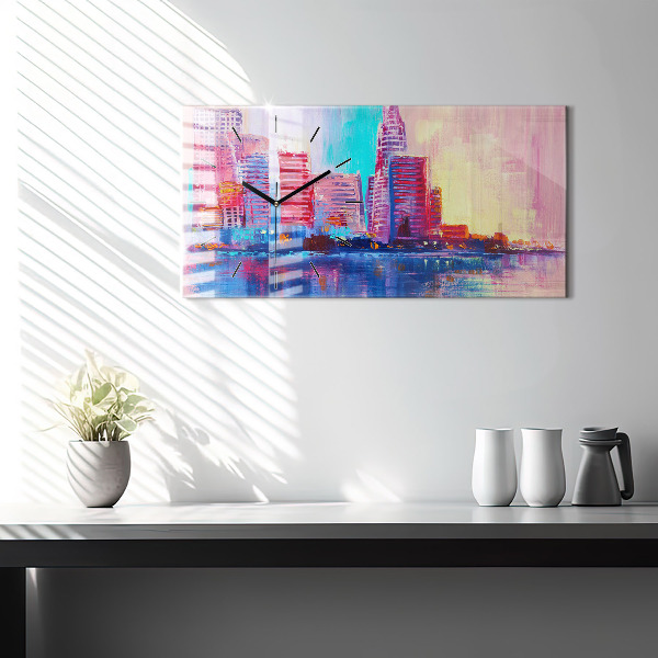 Vízszintes üvegóra Felhőkarcoló absztrakció