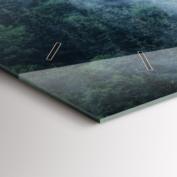 Vízszintes üvegóra Ködös hegyi táj