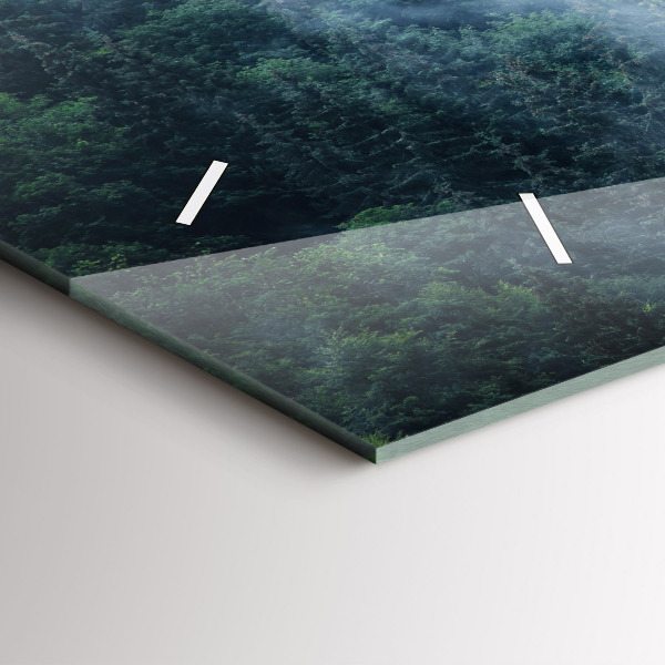 Vízszintes üvegóra Ködös hegyi táj