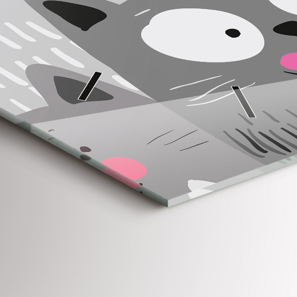 Vízszintes üvegóra Minta macskákkal