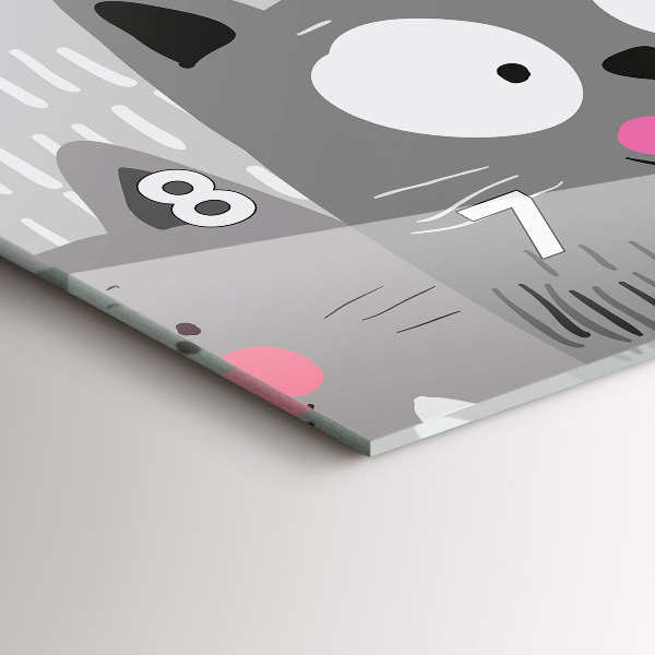 Vízszintes üvegóra Minta macskákkal