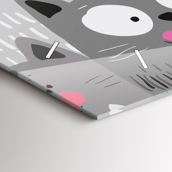 Vízszintes üvegóra Minta macskákkal