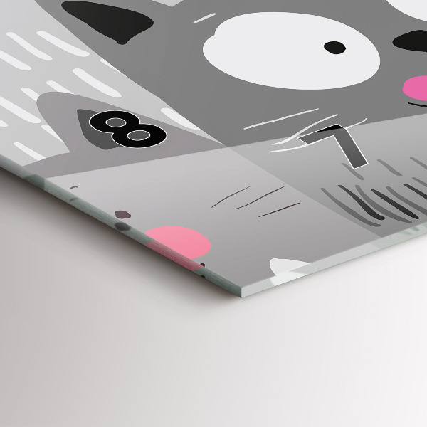 Vízszintes üvegóra Minta macskákkal