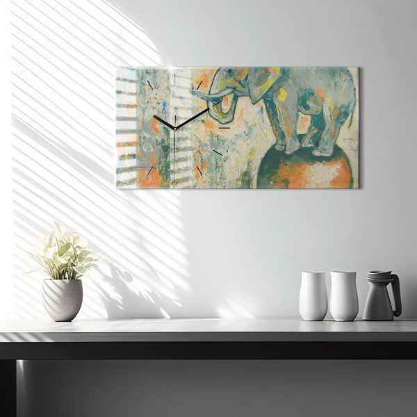 Vízszintes üvegóra Festett elefánttartás