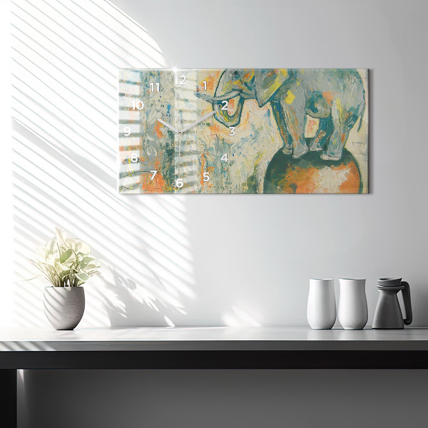 Vízszintes üvegóra Festett elefánttartás