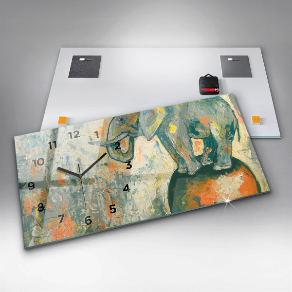 Vízszintes üvegóra Festett elefánttartás