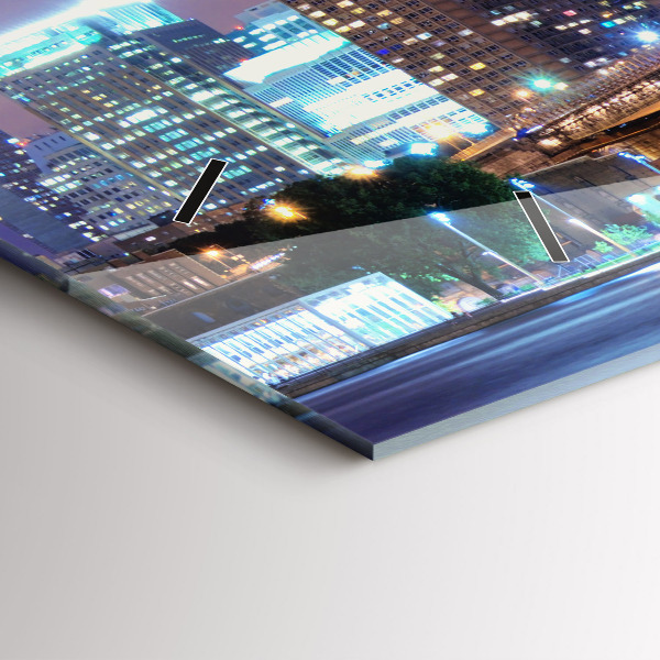 Vízszintes üvegóra Brooklyn Bridge és East River