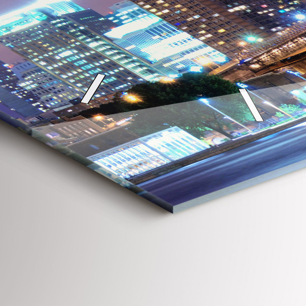 Vízszintes üvegóra Brooklyn Bridge és East River