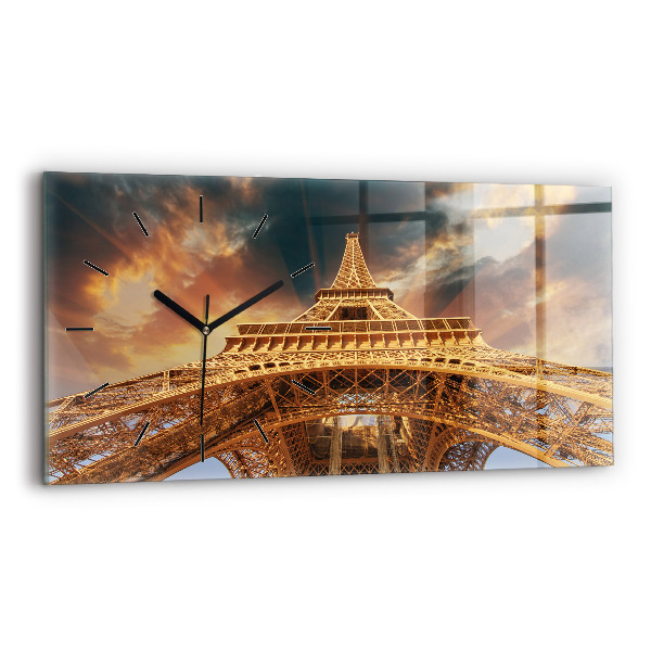 Vízszintes üvegóra Az Eiffel-torony a napfényben