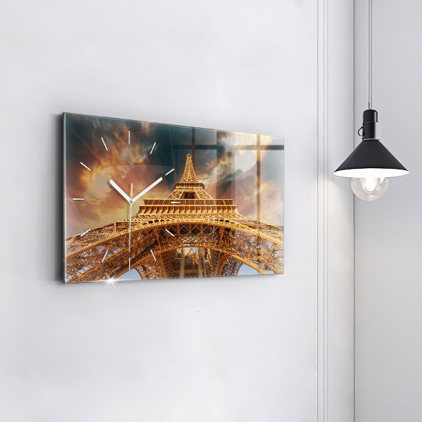 Vízszintes üvegóra Az Eiffel-torony a napfényben