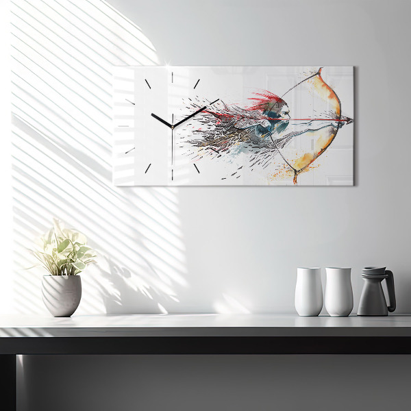 Vízszintes üvegóra Egy harcos a vadászatban