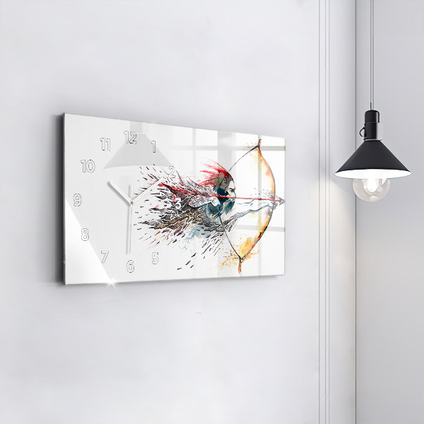 Vízszintes üvegóra Egy harcos a vadászatban