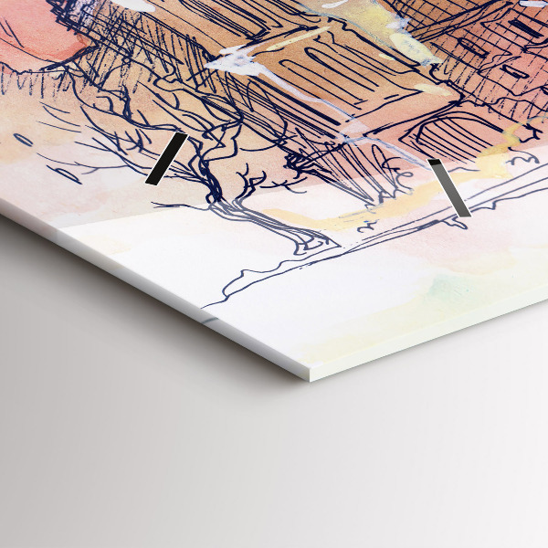 Vízszintes üvegóra Párizs festett tája