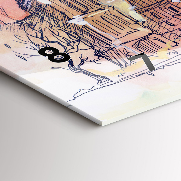 Vízszintes üvegóra Párizs festett tája