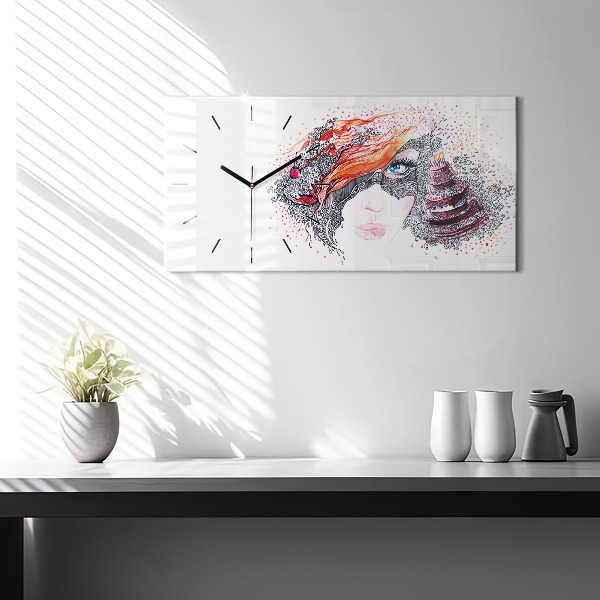Vízszintes üvegóra Édes nő tortával