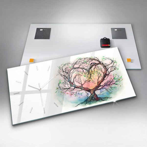 Vízszintes üvegóra Fa a természet szíve