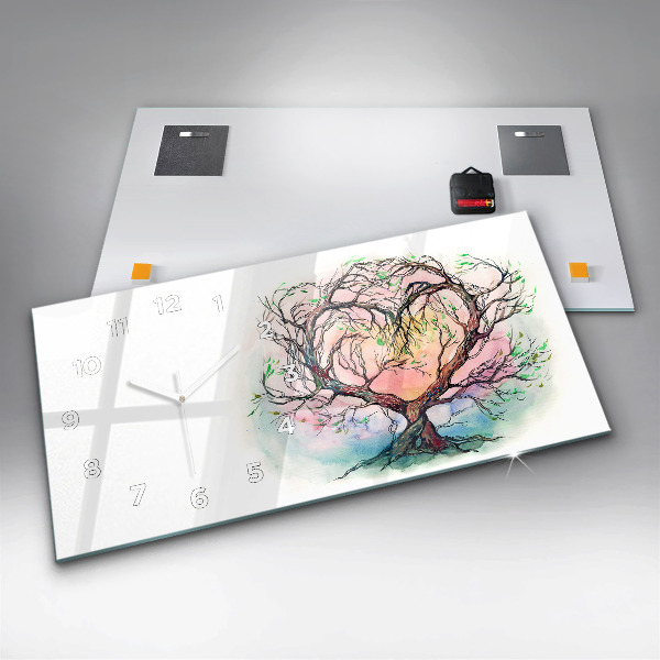 Vízszintes üvegóra Fa a természet szíve