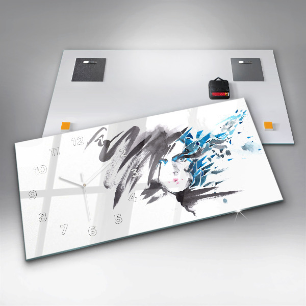 Vízszintes üvegóra Absztrakt nő arca