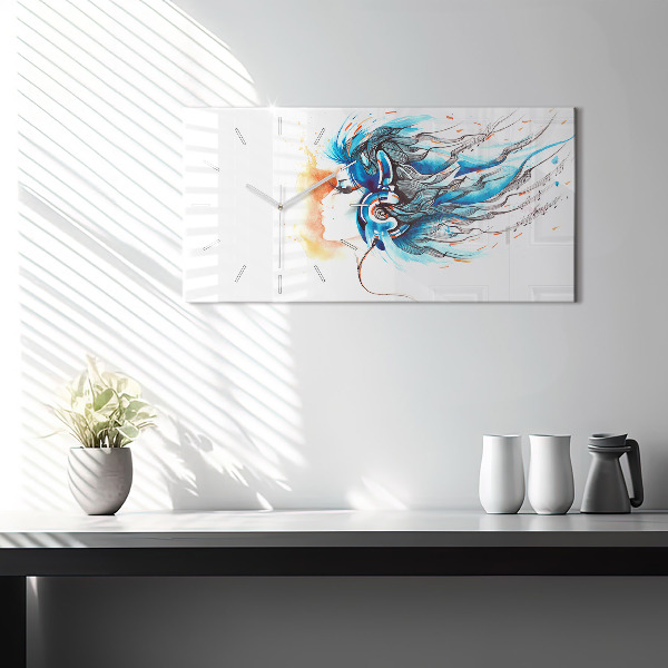 Vízszintes üvegóra Egy kézibeszélő illusztrációja