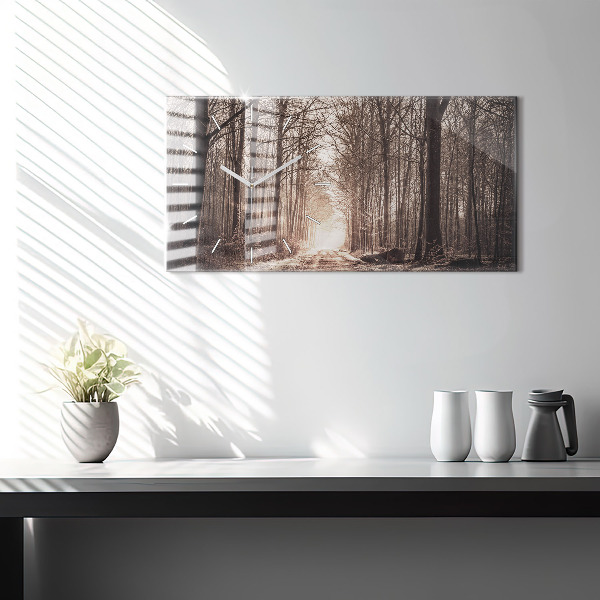 Vízszintes üvegóra Erdei ösvény szépia