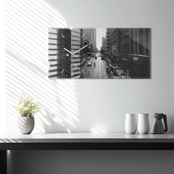Vízszintes üvegóra Chicago City Streets