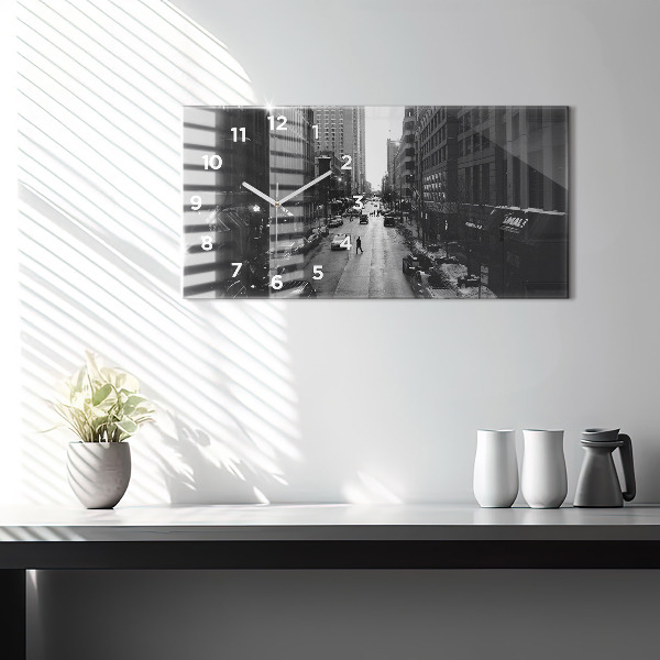 Vízszintes üvegóra Chicago City Streets