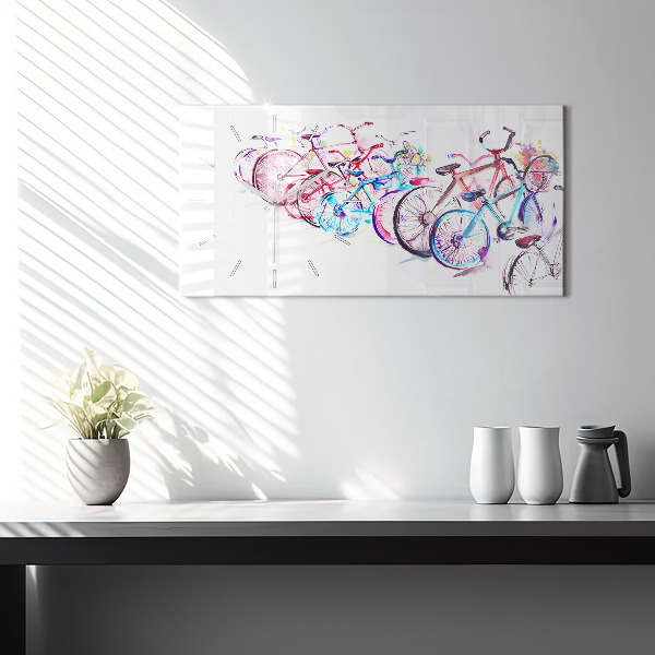 Vízszintes üvegóra Színes városi kerékpárok