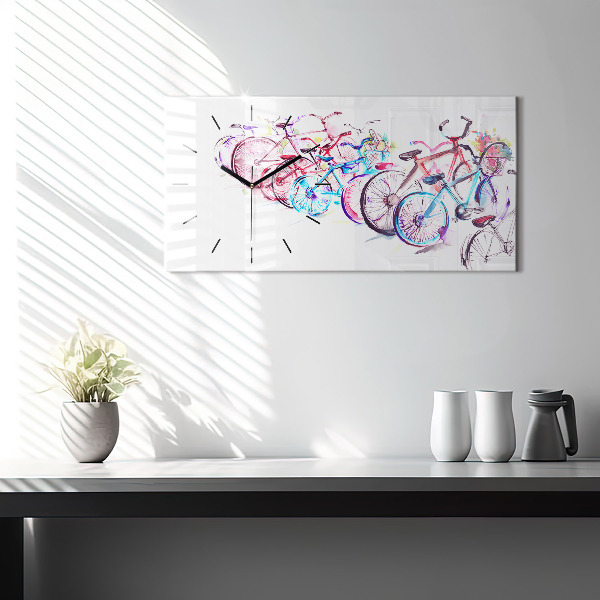 Vízszintes üvegóra Színes városi kerékpárok