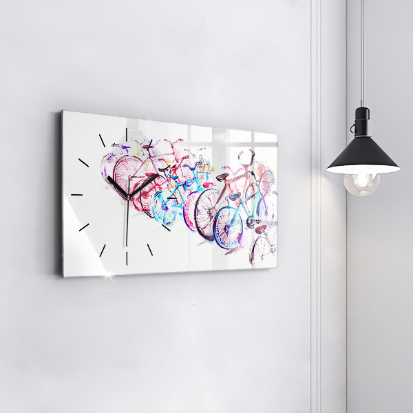 Vízszintes üvegóra Színes városi kerékpárok