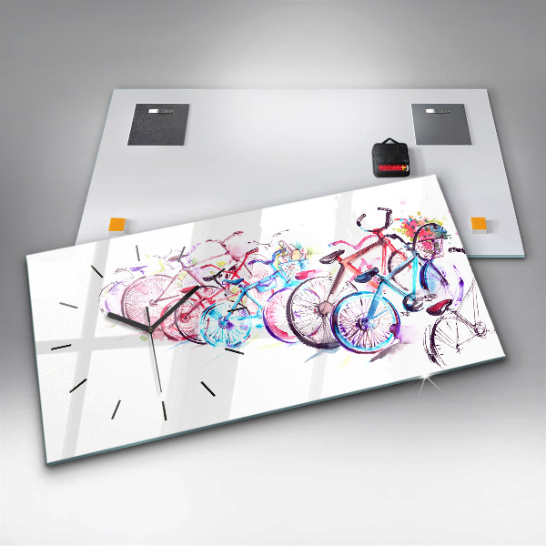 Vízszintes üvegóra Színes városi kerékpárok