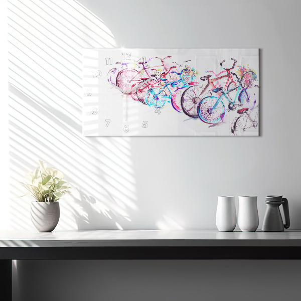 Vízszintes üvegóra Színes városi kerékpárok