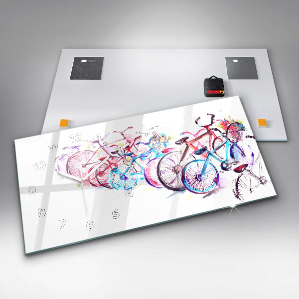 Vízszintes üvegóra Színes városi kerékpárok
