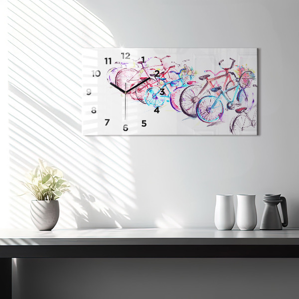 Vízszintes üvegóra Színes városi kerékpárok