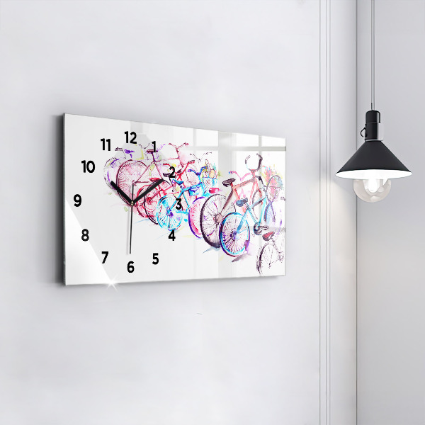 Vízszintes üvegóra Színes városi kerékpárok