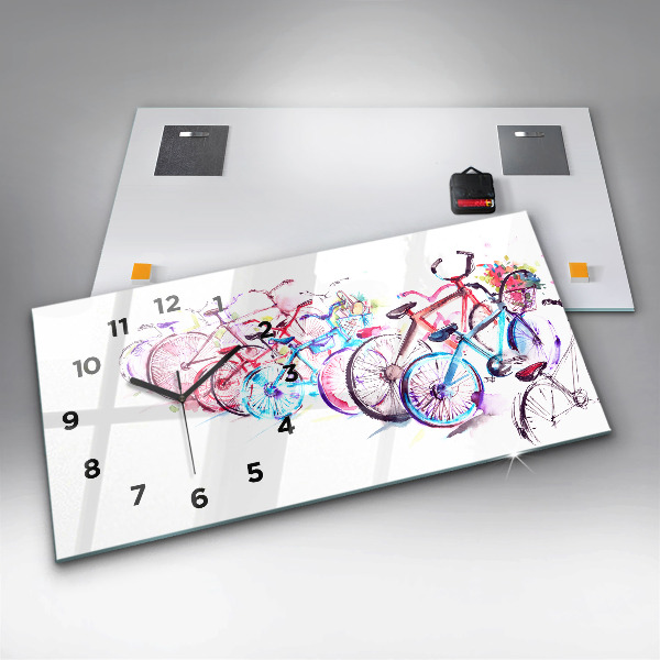 Vízszintes üvegóra Színes városi kerékpárok