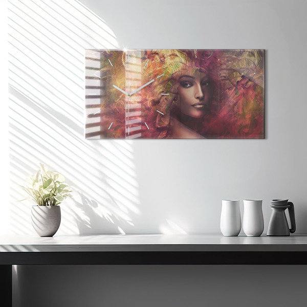 Vízszintes üvegóra Egy nő portréja