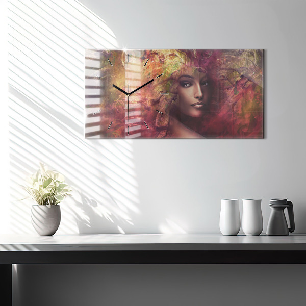 Vízszintes üvegóra Egy nő portréja