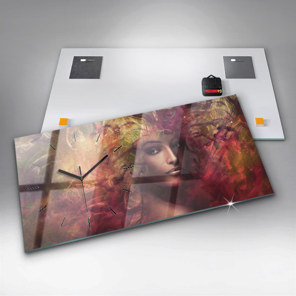 Vízszintes üvegóra Egy nő portréja