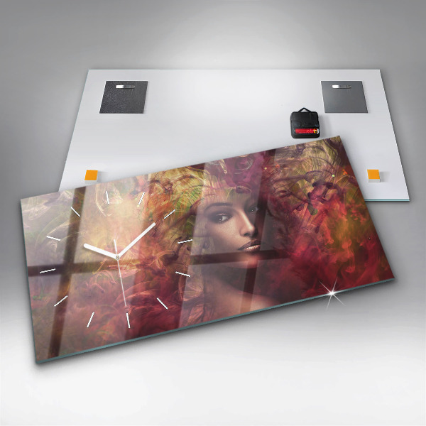 Vízszintes üvegóra Egy nő portréja