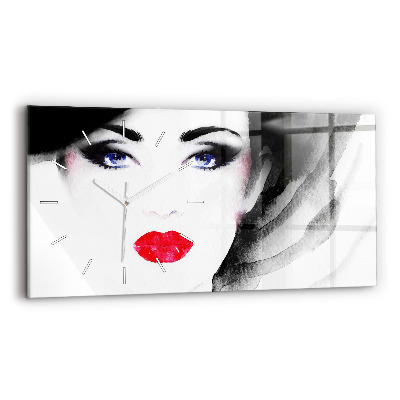 Vízszintes üvegóra Egy nő portréja