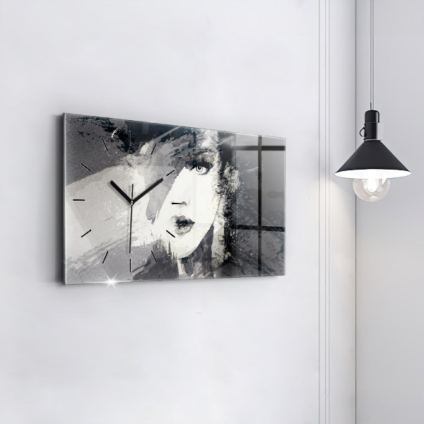 Vízszintes üvegóra Nő - akvarell