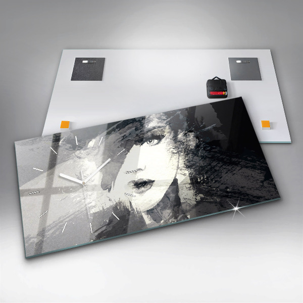 Vízszintes üvegóra Nő - akvarell