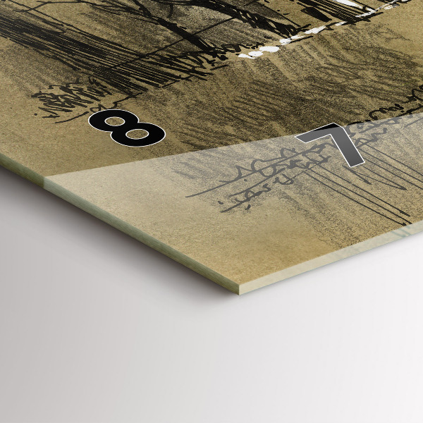 Vízszintes üvegóra Park és a szépia fák