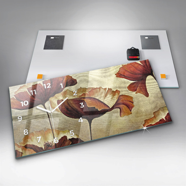 Vízszintes üvegóra Festett mák