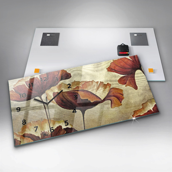 Vízszintes üvegóra Festett mák