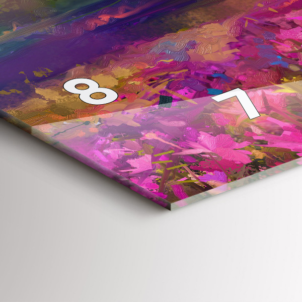 Vízszintes üvegóra Táj a természet és a virágok